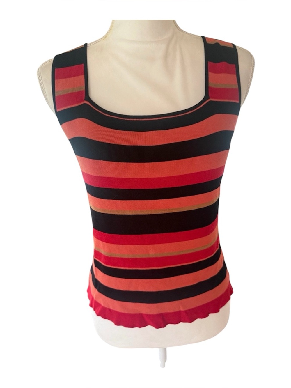 Finity Vintage knit Y2K preppy striped pullover tank womens